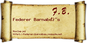 Federer Barnabás névjegykártya