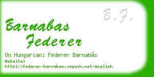 barnabas federer business card